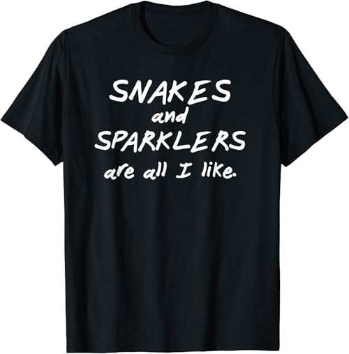Funny Snakes and Sparklers All I Like 4th of July T Shirt