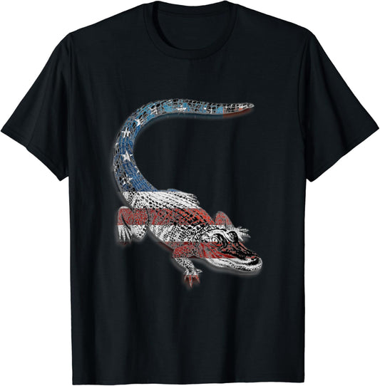 4th of July Gator American flag USA Alligator Crocodile