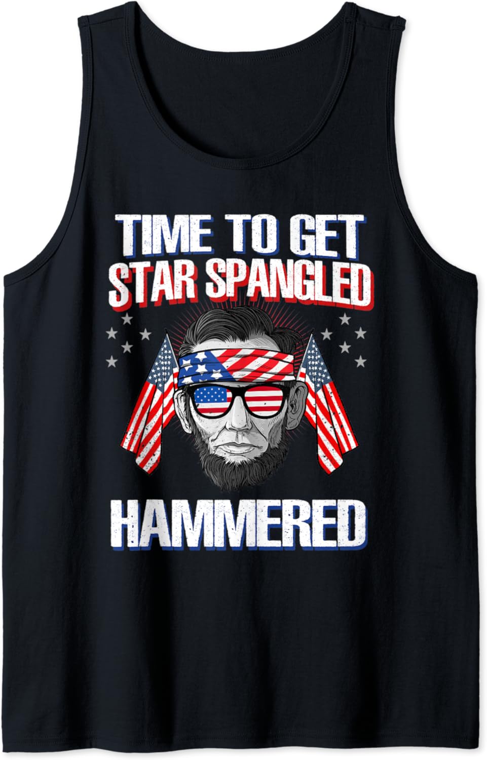 Abe Lincoln Merica 4th of July Star Spangled T-Shirt Tank Top