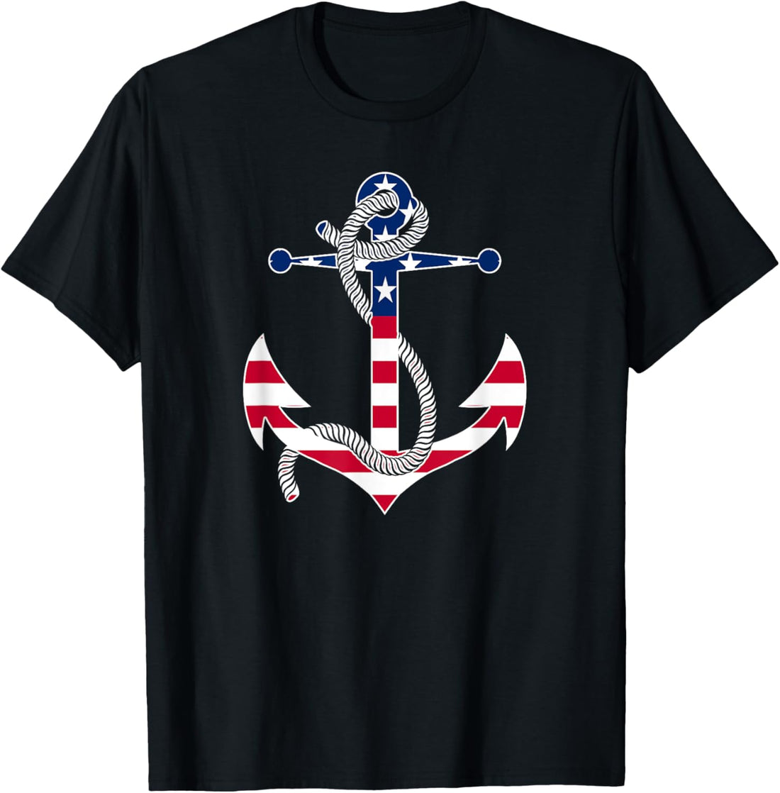 American Flag Patriotic Anchor - Memorial Day 4th Of July T-Shirt