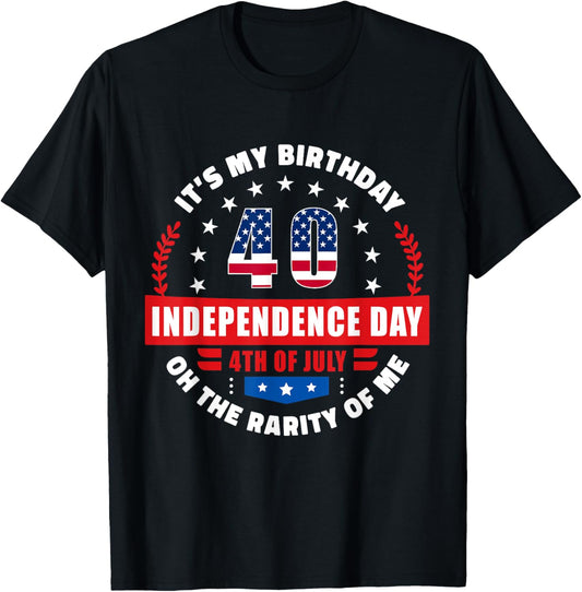 Birthday 4th of July Celebrating 40 Years Old Patriotic Day T-Shirt