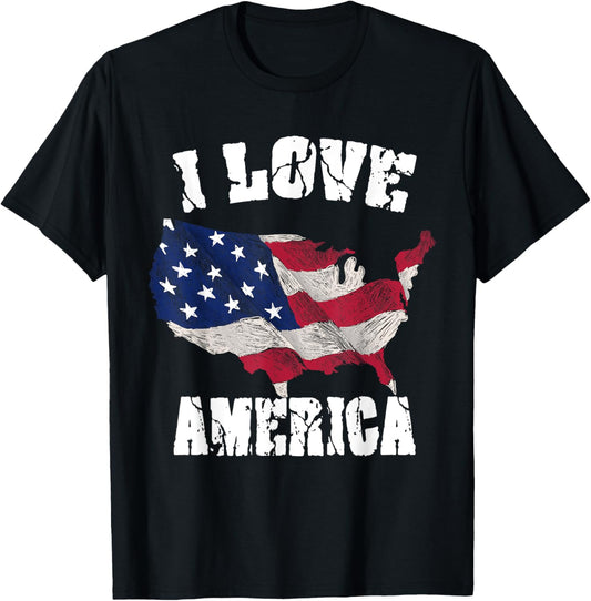 I Love America USA 4th of July Gift T-Shirt