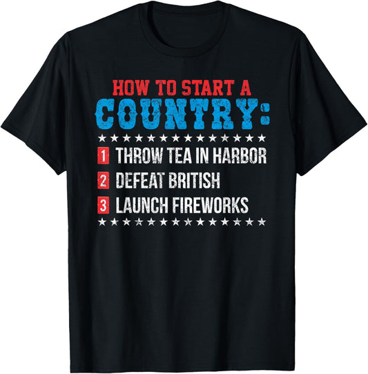 4th of July T Shirt: Funny Boston Tea Party Patriot Gift Tee
