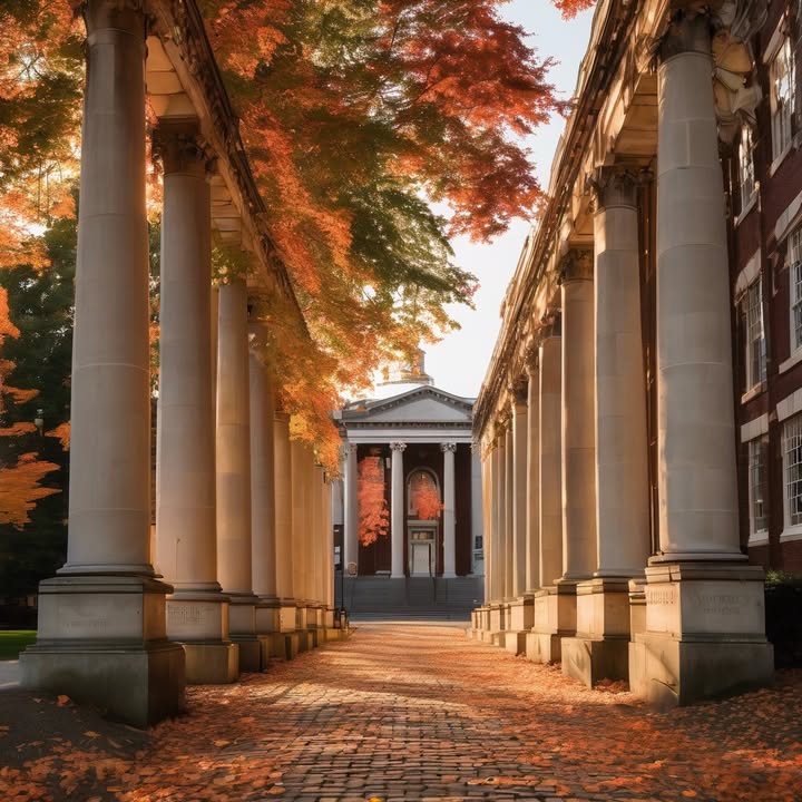 The ivy crawling across old stone buildings.