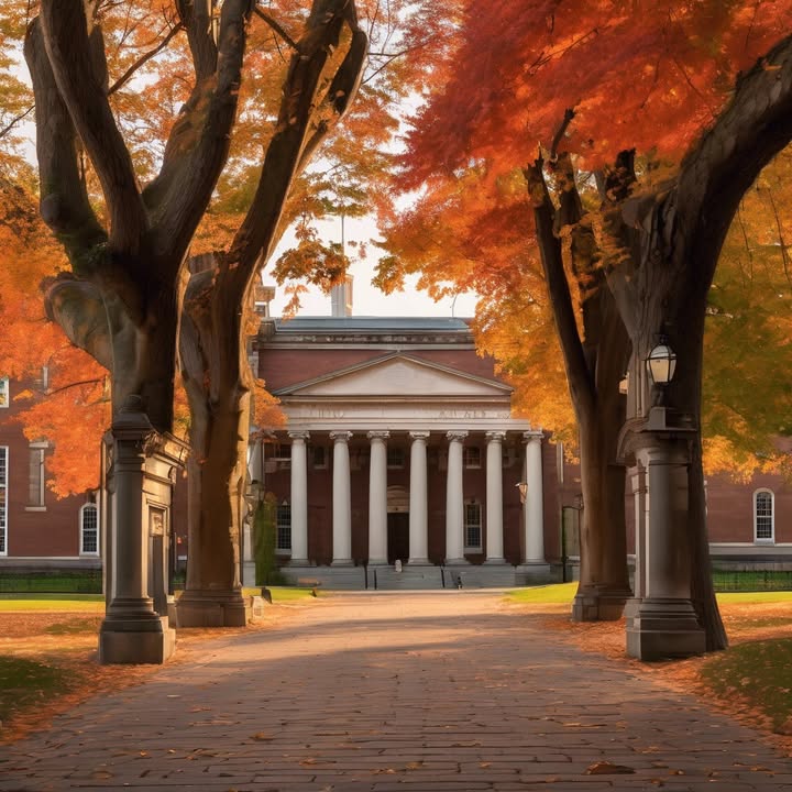Tripping over cobblestones in front of the admissions tour.