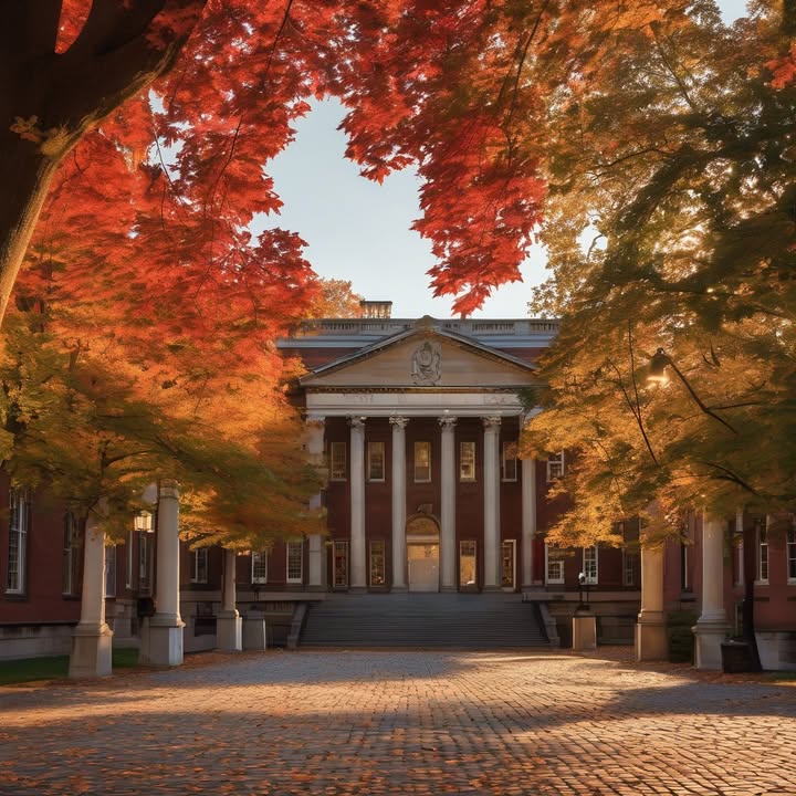 Late-night views of empty academic halls.