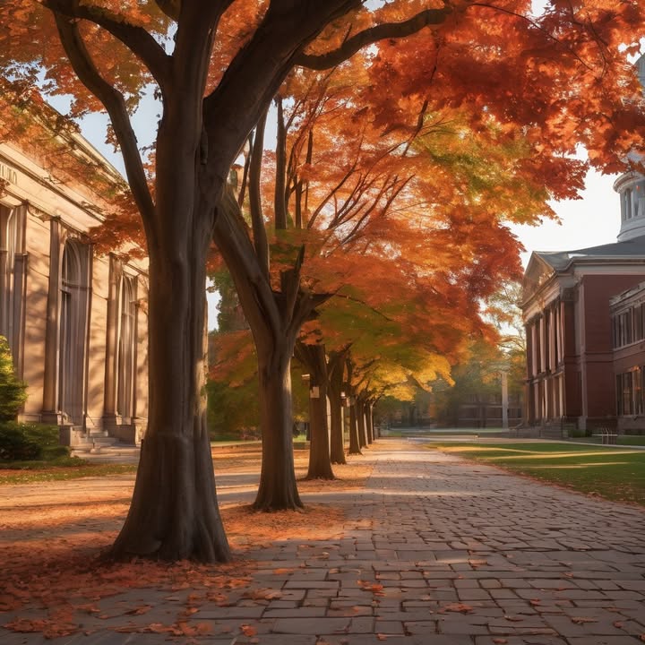 The creak of wooden lecture hall chairs.