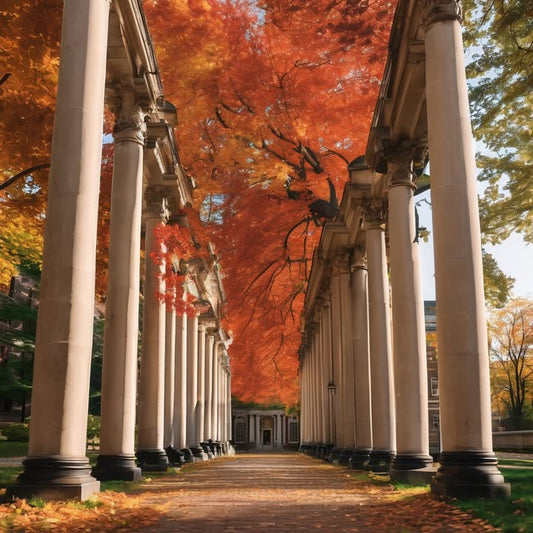 Building a snowman in the middle of the quad.