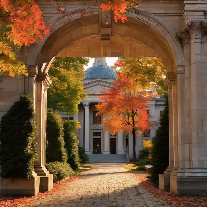 Stealing one brick (symbolically) from the quad.