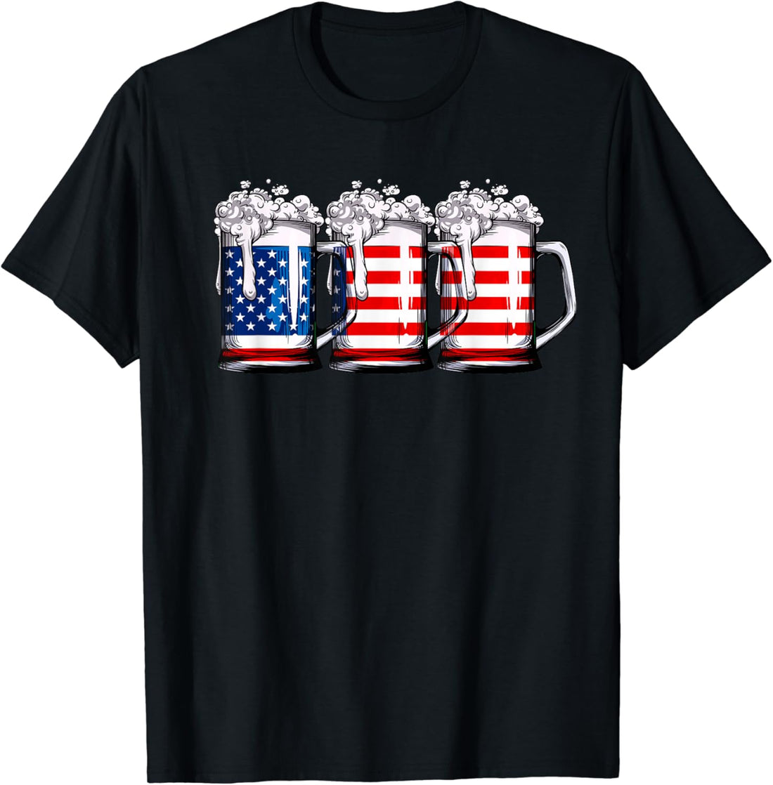 Beer American Flag T shirt 4th of July Vintage Merica USA
