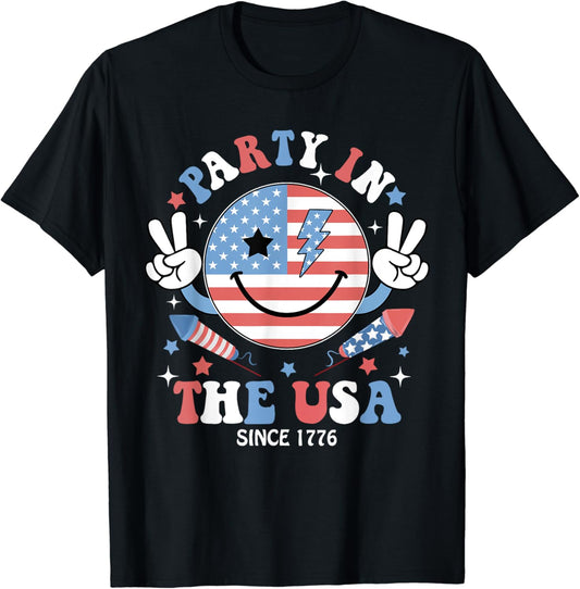 Party in the USA 4th of July Preppy Shirt For Men Women Kids T-Shirt