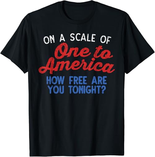 On A Scale Of One To America Shirt 4th Of July Fourth Party T-Shirt
