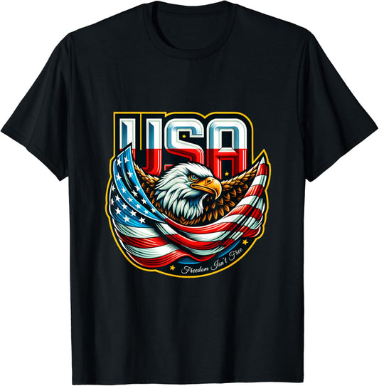 USA American Flag 4th of July Patriotic Veterans Military T-Shirt