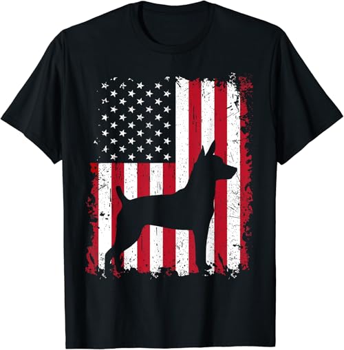 Rat Terrier 4th of July Patriotic American USA Flag Gift T-Shirt