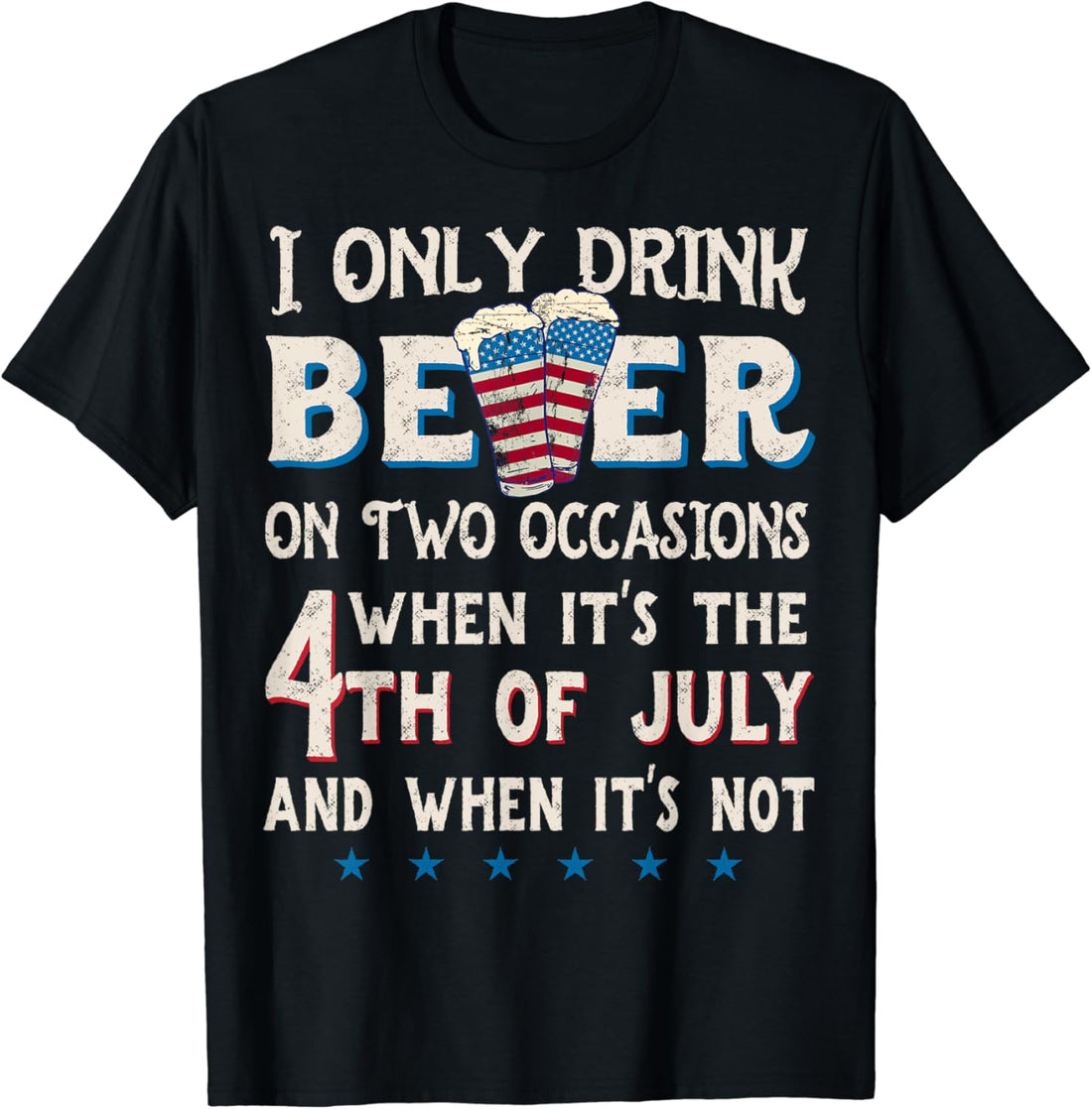 Funny 4th of July Beer Party Shirt with American Flag Men