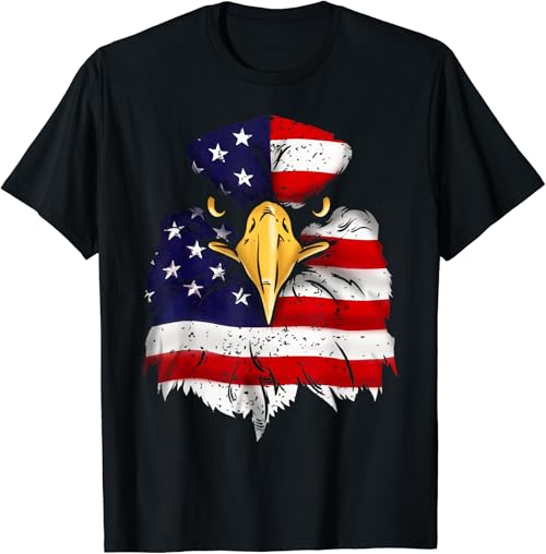Bald Eagle 4th of July American Flag Patriotic Freedom USA T-Shirt