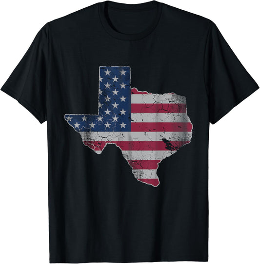 American Flag Texas T-Shirt 4th of July Shirt