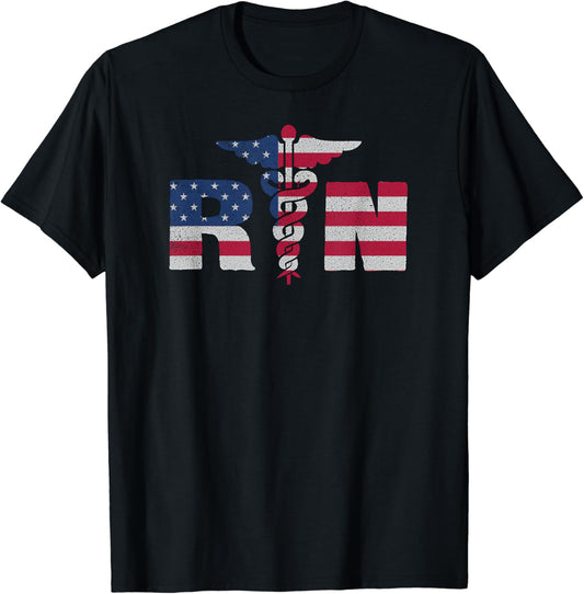 Nurse Appreciation Gifts Shirt RN American Flag July 4th