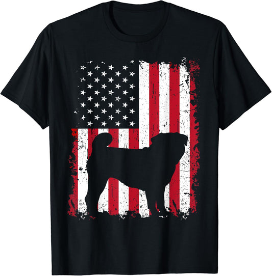 Pug 4th of July Patriotic American USA Flag Gift T-Shirt