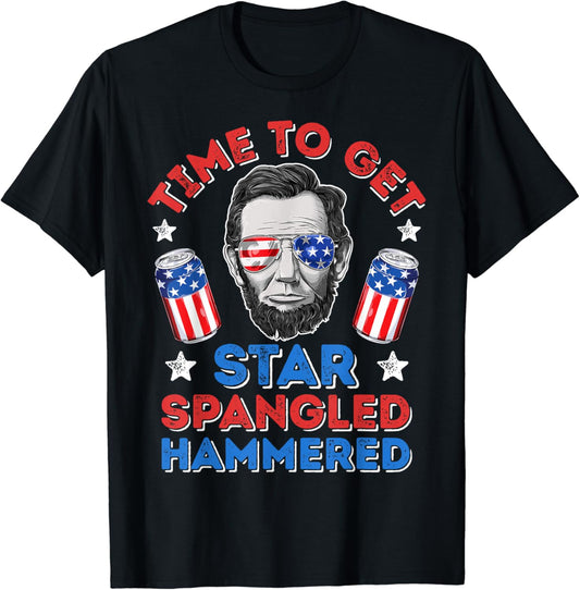 Time To Get Star Spangled Hammered T shirt 4th of July Men