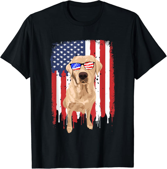 Labrador Retriever Shirt Independence Day 4th July USA Flag