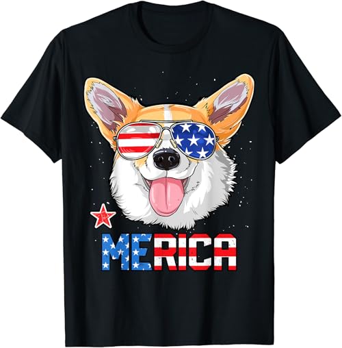 Corgi Merica 4th of July T shirt Kids Boys Girls Dog Puppy
