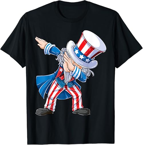 4th of july shirts for kids Dabbing Uncle Sam Boys Men Gifts