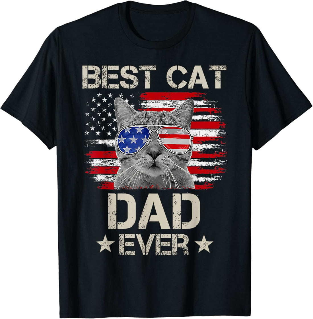 Cute Best Cat Dad Ever Happy Father's Day Funny T-Shirt