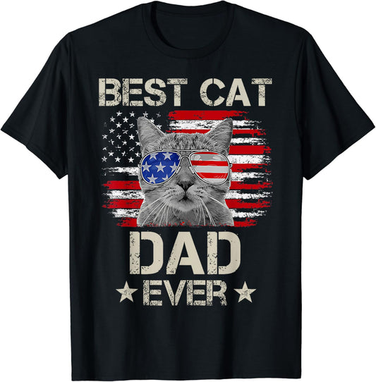 Cute Best Cat Dad Ever Happy Father's Day Funny T-Shirt