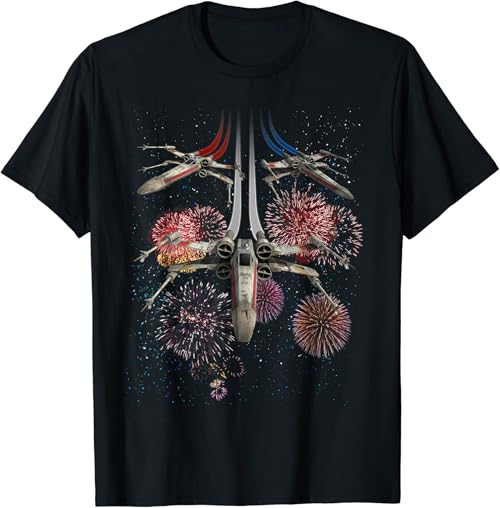 Star Wars X-Wing Party Fireworks 4th Of July Graphic T-Shirt