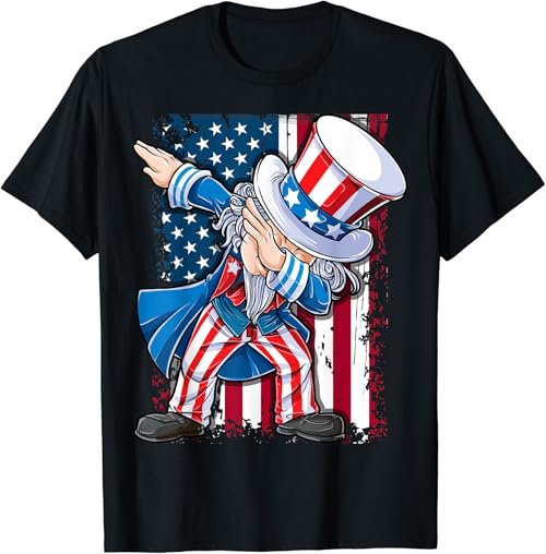 Dabbing Uncle Sam T shirt 4th of July Men Kids Boys Gifts