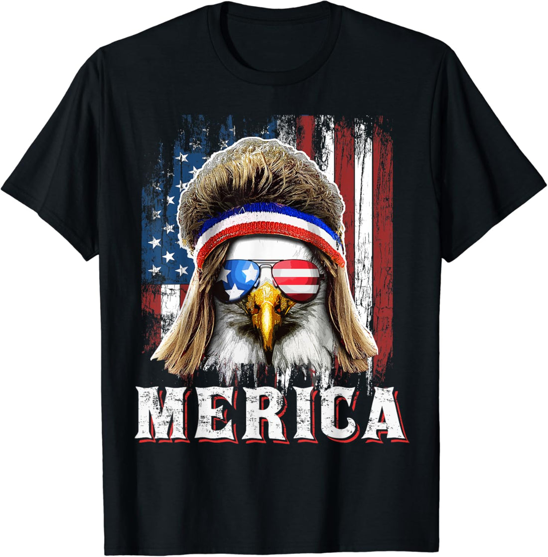 Merica Eagle Mullet Shirt 4th of July American Flag Shirt