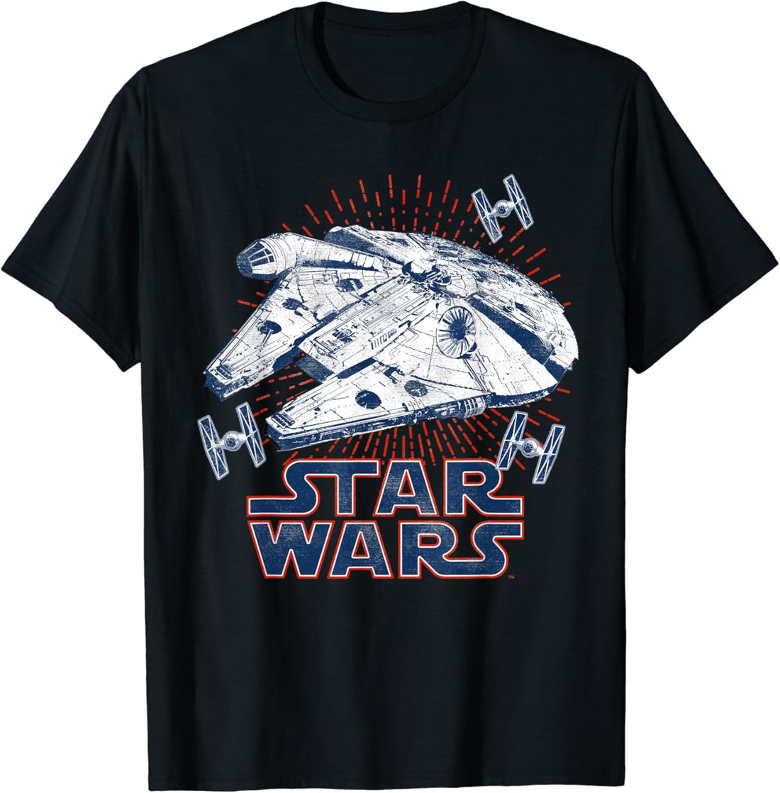Star Wars Falcon Logo 4th Of July Fireworks Graphic T-Shirt