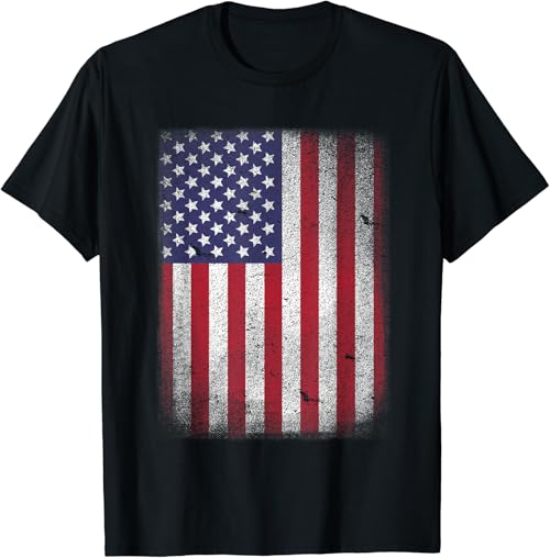 USA Flag 4th July American Red White Blue Star Stripes 4 Day T-Shirt