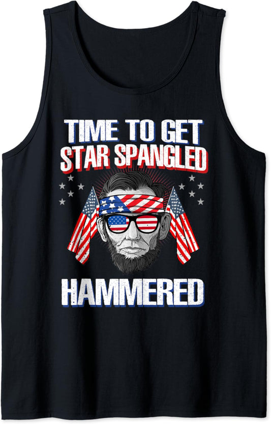 Abe Lincoln Merica 4th of July Star Spangled T-Shirt Tank Top