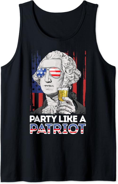 George Washington Party Like A Patriot 4th of July Men Women Tank Top