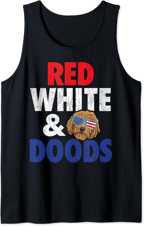 Goldendoodle Mom Dad 4th of July Doodle Gift Tank Top
