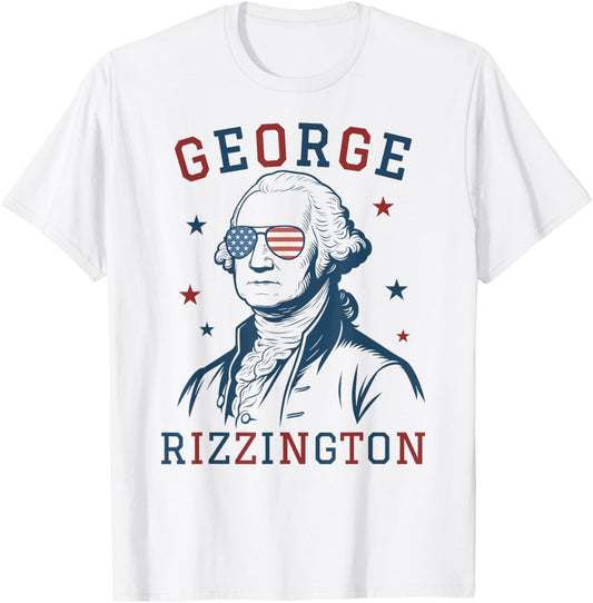 George Rizz 4th July Funny Rizz Men Women American Flag T-Shirt