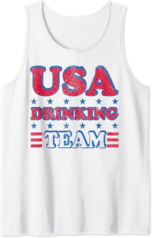 USA Drinking Team 4th of July Independence Day Drunk Funny Tank Top