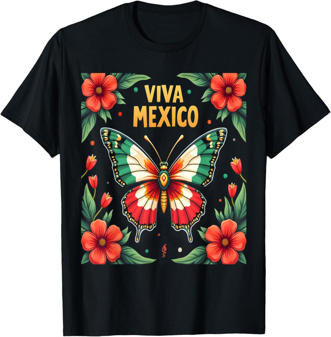 Viva Mexico Mexican Independence Day Butterfly Mexico T-Shirt