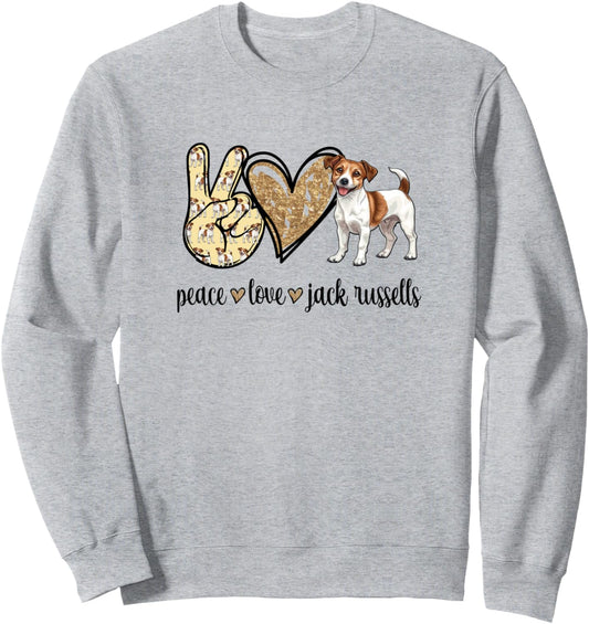 Peace Love JRT Dog Lover Jack Russell Sweatshirt