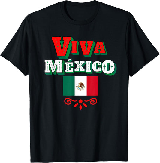 Viva Mexico Flag Girl Dad Mom Mexican Independence Day Pride T-Shirt
