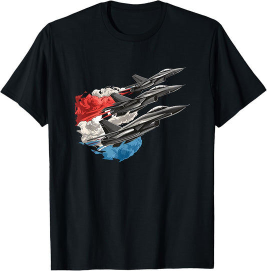 Fighter Jets USA Flag 4th of July T-Shirt