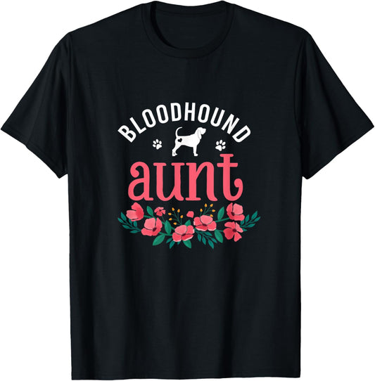 Bloodhound Aunt Dog Gifts Womens Cute Dog Lover Christmas T-Shirt
