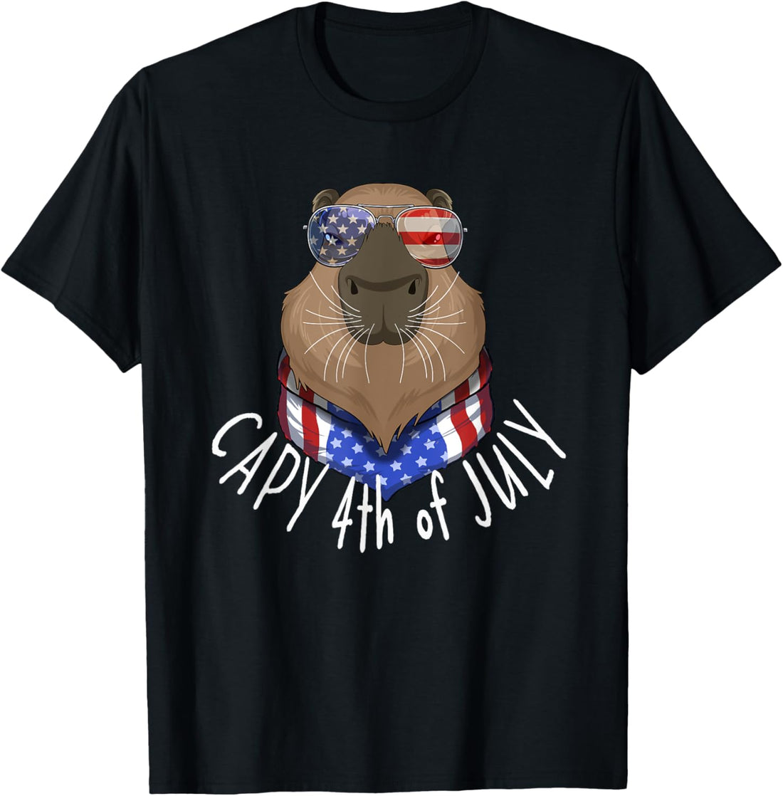 Funny Capy 4th of July American Flag Capybara 4th of July T-Shirt