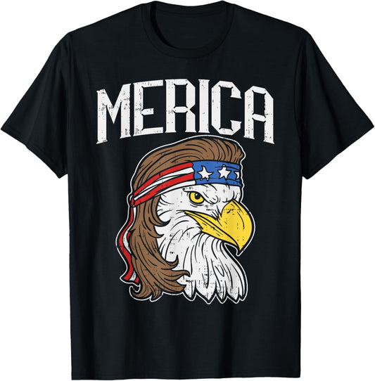 Eagle Mullet Shirt 4th of July American Flag Merica Gift