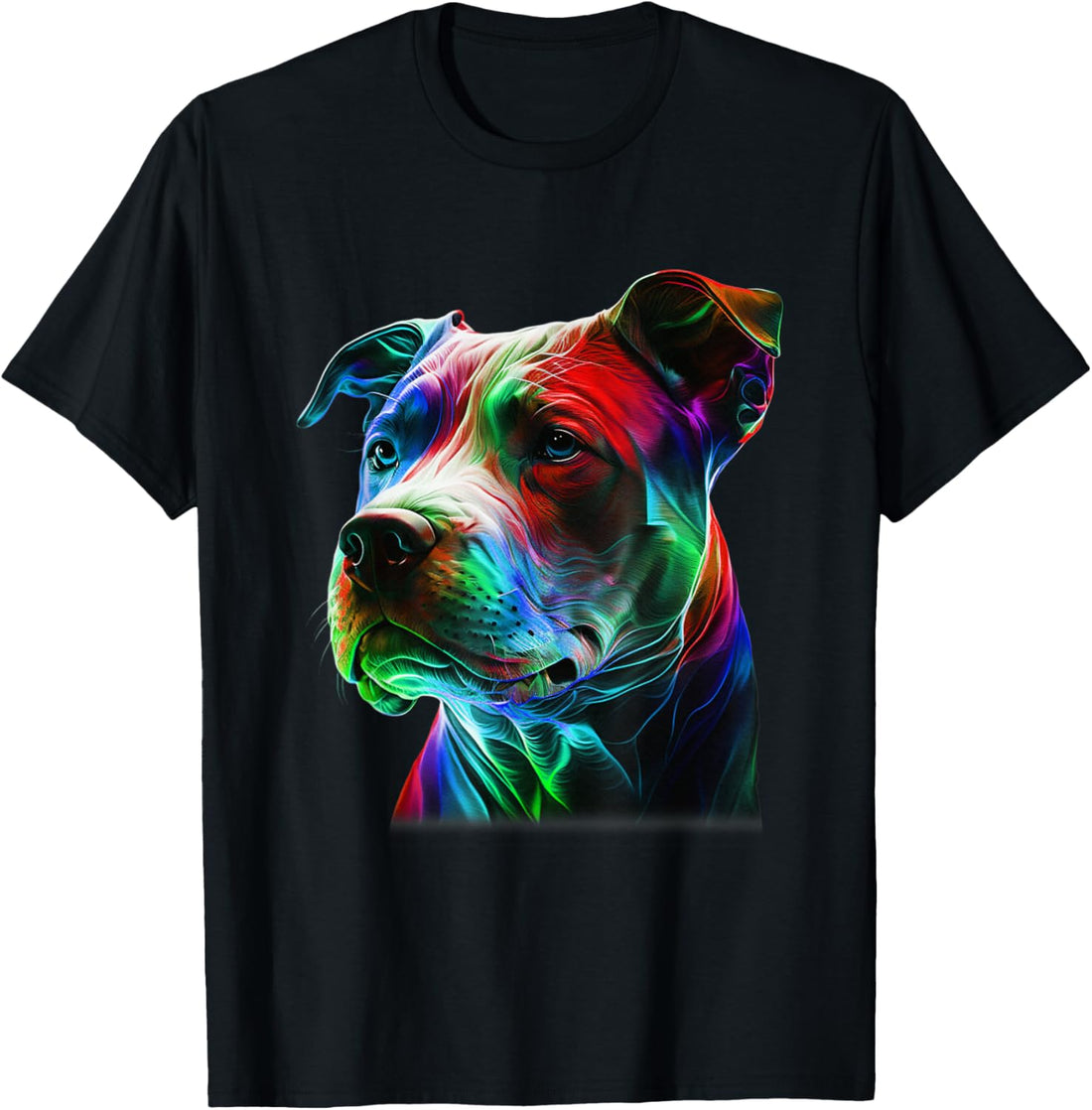 Colorful Pit-Bull Beauty Graphic Art Pitbull Dog Lover T-Shirt