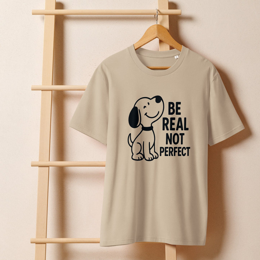 Be Real Not Perfect - Unisex organic ribbed neck t-shirt
