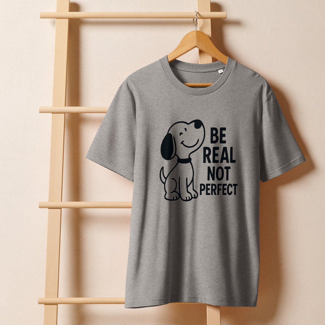 Be Real Not Perfect - Unisex organic ribbed neck t-shirt