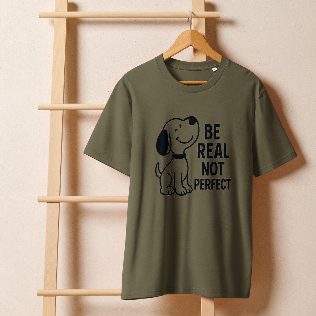 Be Real Not Perfect - Unisex organic ribbed neck t-shirt